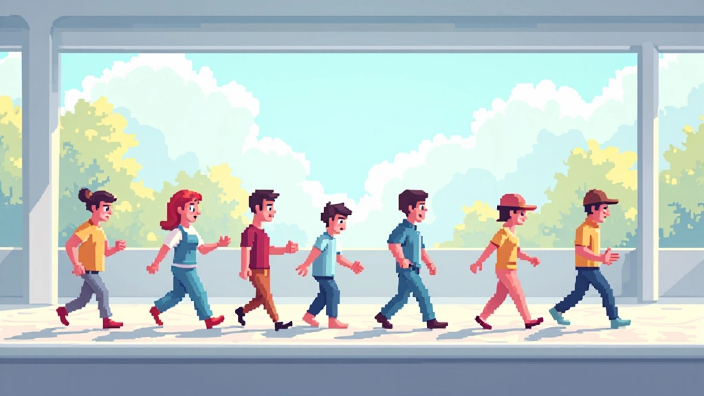 Animation frames showing a walking pixel character in sequence demonstrating sprite movement